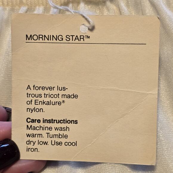 Vintage Morning Star Womens Skirt Slip Tiered Lace Elastic Waist Small Beige - Picture 5 of 7